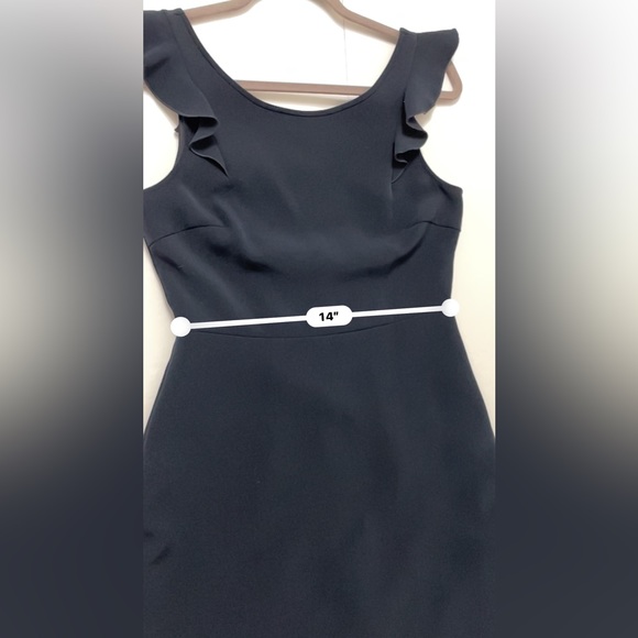 Club Monaco Women's  Blue Navy  Ruffled Sleeveless Lined Stretch Sz 4 - Picture 9 of 16